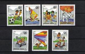 Hungary  #2919-2925  MNH  1985  International youth year   sports