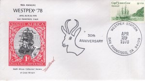 SOUTH AFRICA COLLECTORS SOCIETY,   SAN FRANCSICO, CA  1978  FDC15790
