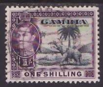 Gambia-Sc#138- id7-used 1sh KGVI Elephant Badge-1938-46-