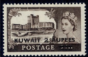 KUWAIT QEII SG107, 2r on 2s 6d black-brown, LH MINT. Cat £11.