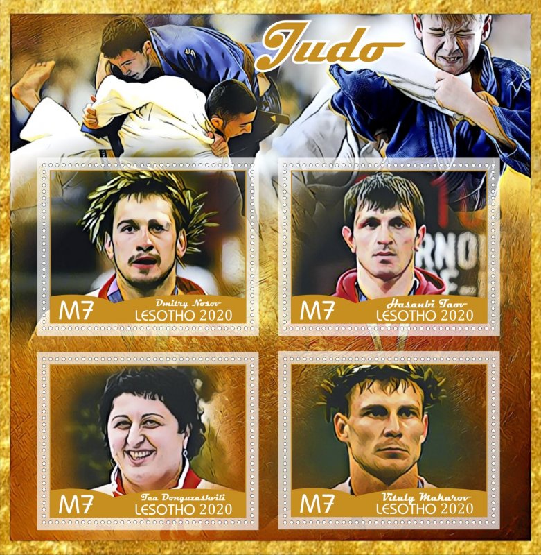 Stamps. Sports. Judo 2020 year 1+1 sheets perforated Lesotho