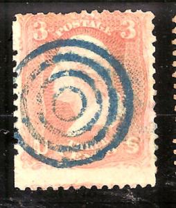 US Fancy Cancel ~ Boldly-SON Blue 4-Ring TARGET / d2