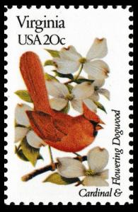 US 1998 or 1998a State Birds & Flowers Virginia 20c single MNH 1982