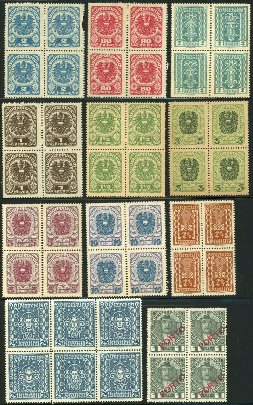 AUSTRIA Postage Blocks Newspaper Republic Issues Stamp Collection Mint LH OG