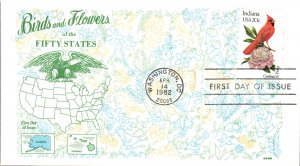 #1966 Indiana Birds - Flowers Gamm FDC
