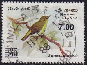 Sri Lanka - 1986 - Scott #780A - used - Bird Ceylon White-eye Surcharge