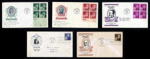 # 889 to 893 First Day Covers with various cachets dated 1940 - # 6