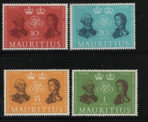 Mauritius 266-269 (4) Set MNH 1961 King George III and Queen Elizabeth II