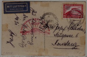 Germany/Russia Zeppelin card Polarfahrt 24.7.31