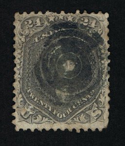 AFFORDABLE GENUINE SCOTT #78 F-VF USED APS CERT 1862 NBNC 24¢ DARK LILAC COLOR