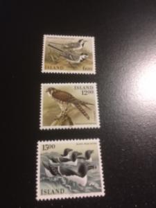 Iceland sc 618,620,621 MNH Birds