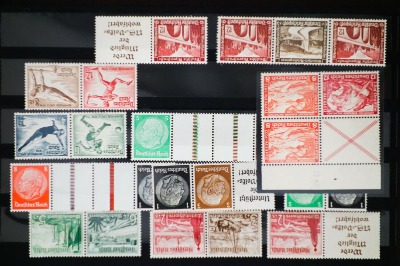 Germany Mint Tete-Beche Pairs Blocks Stamp Lot
