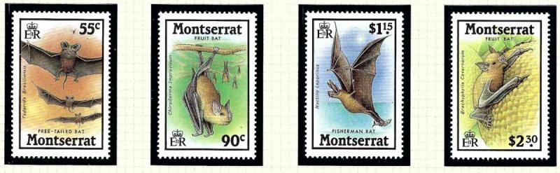 Montserrat 667-70 MNH 1988 Tropical Bats