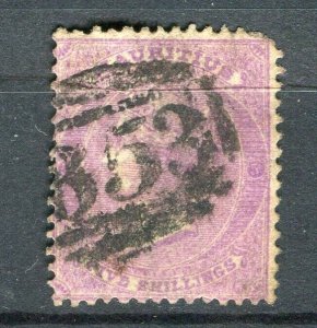 MAURITIUS; 1860s early classic QV Crown CC issue used 5s. value