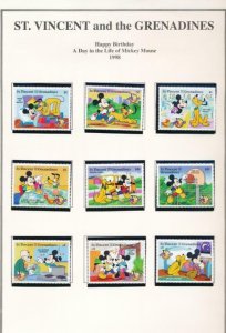 DISNEY ST VINCENT GRENADINES 2562-2575 MINT NH HAPPY BIRTHDAY