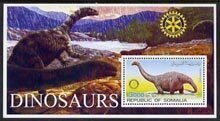 SOMALIA - 2002 - Dinosaurs #2 - Perf Souv Sheet - M N H - Private Issue