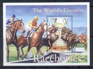 Sierra Leone 2001 World's Greatest Race Horses, Trophy MS MUH