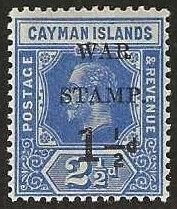 Cayman Islands MR2, mint, never hinged.  1917 War Tax. (C288)