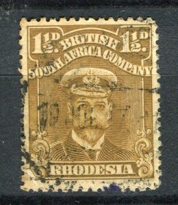 RHODESIA; 1913-22 early GV Admiral issue used Shade of 1.5d. value