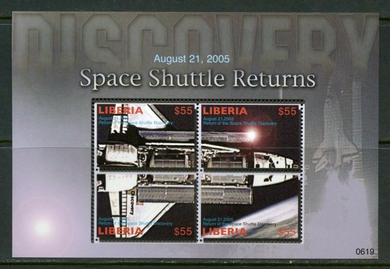 LIBERIA 2005 SPACE SHUTTLE RETURNS  SHEET MINT NH