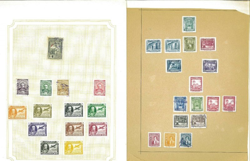 Venezuela 1882-1958 M & U Hinged on Old Blank Pages..