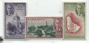 Barbados KGVI 1950 48 cents to $1.20 mint o.g. hinged