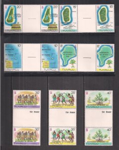 TUVALU SC# 85-91  GUTTER PAIRS  FVF/MOG 1978