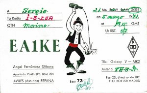 9720 amateur radio QSL card AVILES SPAIN-