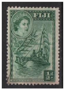 Fiji 1954  Scott 147 used - 1/2p, outtrigger canoe 