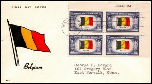 Scott 914 5 Cents Belgium Fidelity FDC Typed Address Name Block Planty 914-2