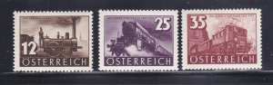 Austria 385-387 Set MNH Trains, Locomotives (A)