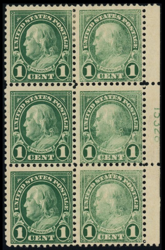 USA Scott# 552 Mint Plate Block of 6 w/ Underinking at right (56264)