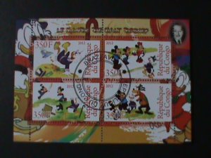 CONGO-2012 WALT DISNEY CARTOON-FANCY POSTAL CANCEL-.VF  WE SHIP TO WORLDWIDE