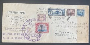 1929 Chicago iL USA LZ127 Graf Zeppelin First Round Flight cover To Los Angeles
