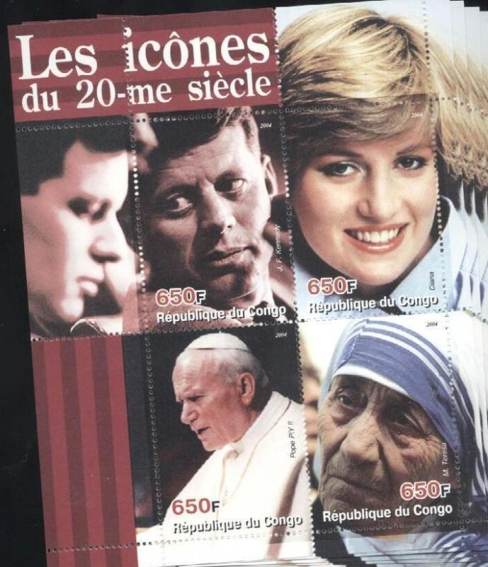 CONGO SHEET KENNEDY JOHN PAUL MOTHER TERESA DIANA ROYALTY