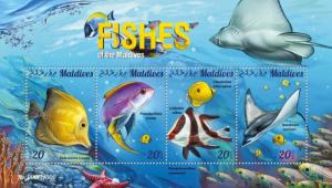 MALDIVES 2015 SHEET FISHES MARINE LIFE mld15-1205a