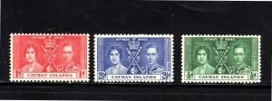 CAYMAN ISLANDS #97-99  1937  CORONATION     MINT  VF NH  O.G