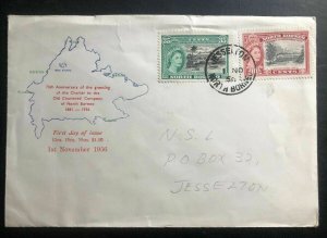 1956 Jesselton North Borneo First Day Cover FDC Old Charter Company Anniversary