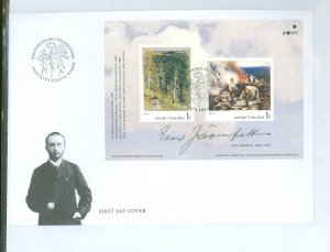 Finland 1443 2013 paintings by eero jarnefelt, souvenir sheet of two on an unaddressed, cacheted fd cover