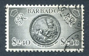 Barbados 1950 KGVI. $2.40 black. Used. SG282.