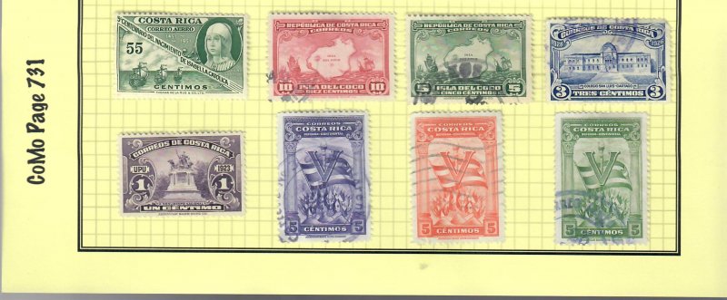 COSTA RICA COMO 731 Used just $0.25 for the ENTIRE lot.  CV TOTALLY IGNORED