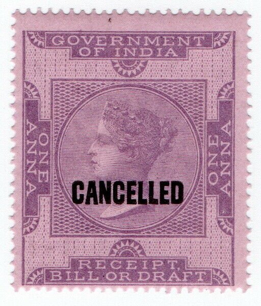 (I.B) India Revenue : Receipt Bill or Draft ½a (cancelled)