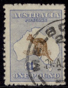 AUSTRALIA GV SG44b, £1 bistre-brown & bright blue, FINE USED. Cat £1800.