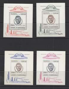 Congo (DR) #591-92B  (1966 Kennedy perf and imperf sheet set) VFMNH CV $85.00