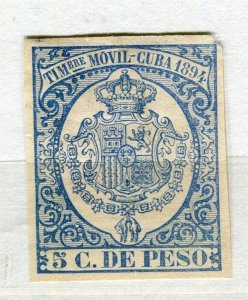 SPANISH COLONIES CARRIBEAN; 1894 early classic Imperf Revenue Movil issue Mint