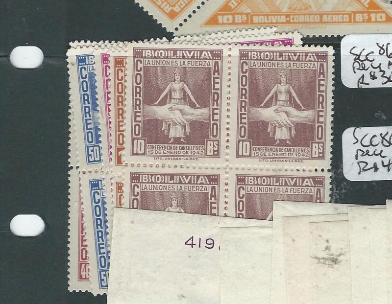 BOLIVIA (P0606B)A/M SCC86-90  BL OF 4  MOG