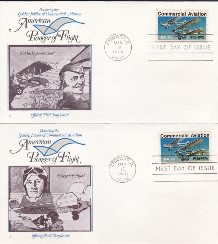 U.S. # 1684, Commercial Aviation, 7 Diff Fleetwood Cachets