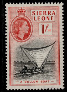 SIERRA LEONE QEII SG217, 1s black & scarlet, LH MINT.