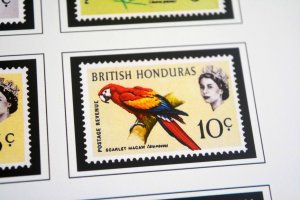 COLOR PRINTED BRITISH HONDURAS 1866-1973 STAMP ALBUM PAGES (27 illustr. pages)