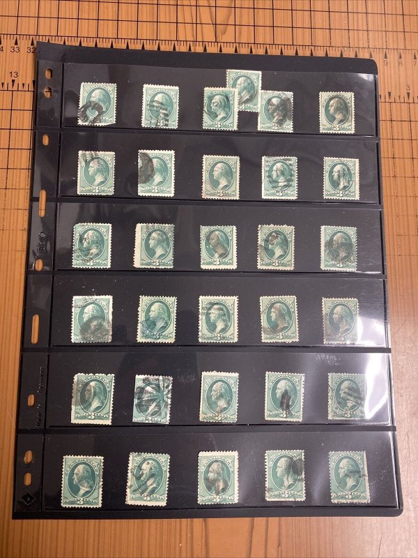 .03 19th Century Washington Fancy Cancel Group. Many Better. 240 Stamps.